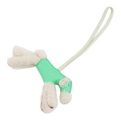 HERMES Buddy Bag Charm Vert Comics/Vert Fizz Lambskin Mouton