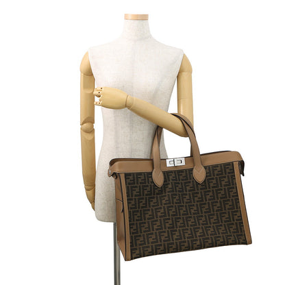 FENDI Peekaboo I See You Zucca Forty 8 Camel/Brown7VA566 Leather Canvas