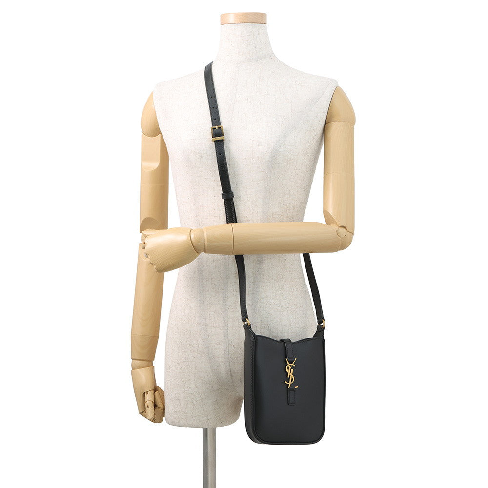 SAINT LAURENT PARIS Mini Vertical Shoulder Bag Black735214 Leather