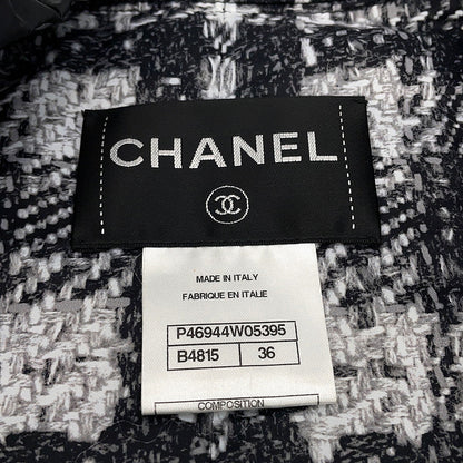 CHANEL COCO Button Collarless Quilted Jacket Size 36 BlackP46944 Nylon 98% Polyethylene 2%