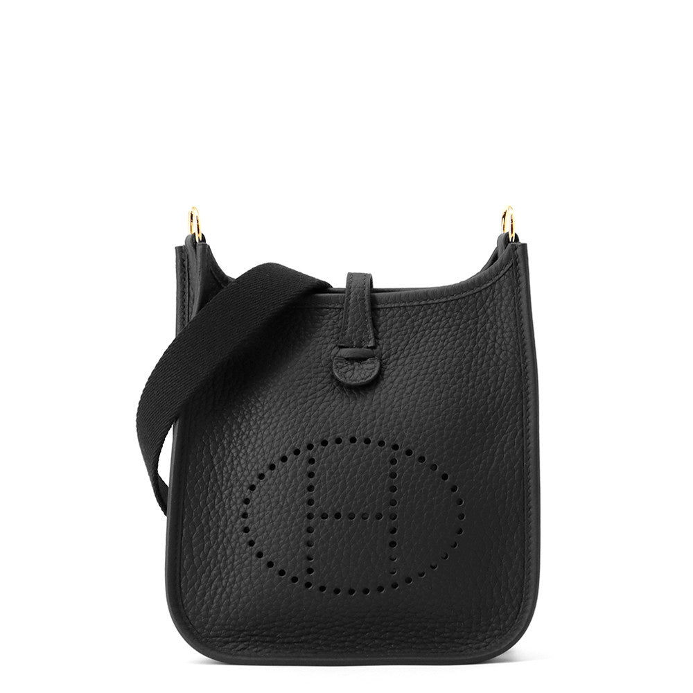 HERMES Evelyne Black Taurillon Clemence Size TPM