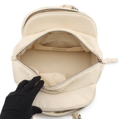 CHANEL Bubble Quilt ChainTravel Bag Ivory Leather