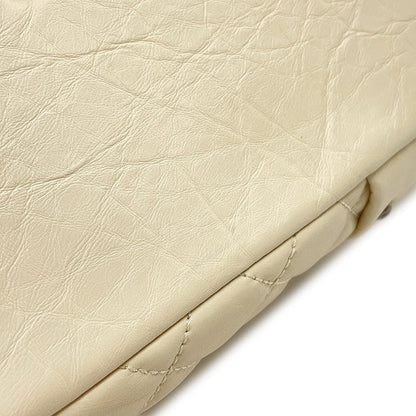 CHANEL Bubble Quilt ChainTravel Bag Ivory Leather