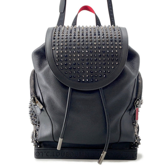 Christian Louboutin Explorer Funk Studded Backpack Black/Red1215001 Leather