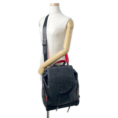 Christian Louboutin Explorer Funk Studded Backpack Black/Red1215001 Leather