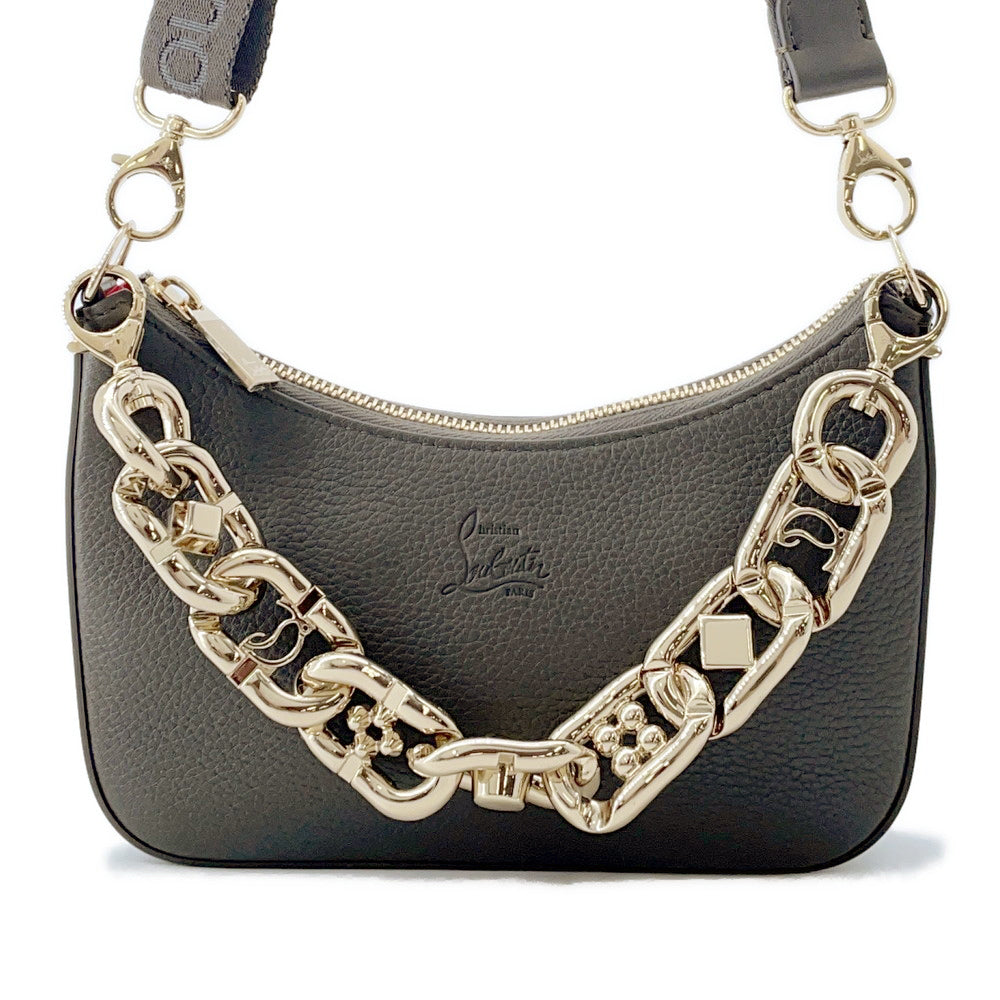 Christian Louboutin Rubira 2WAY Accessories Pouch CharcoalBrown1235471 Leather