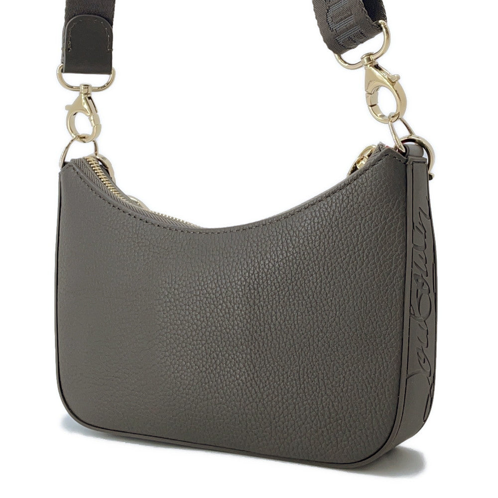 Christian Louboutin Rubira 2WAY Accessories Pouch CharcoalBrown1235471 Leather