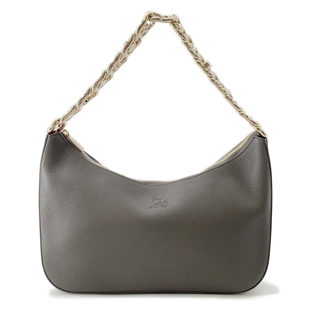 Christian Louboutin LOUBILA Chain Shoulder Bag CharcoalBrown1235097 Leather