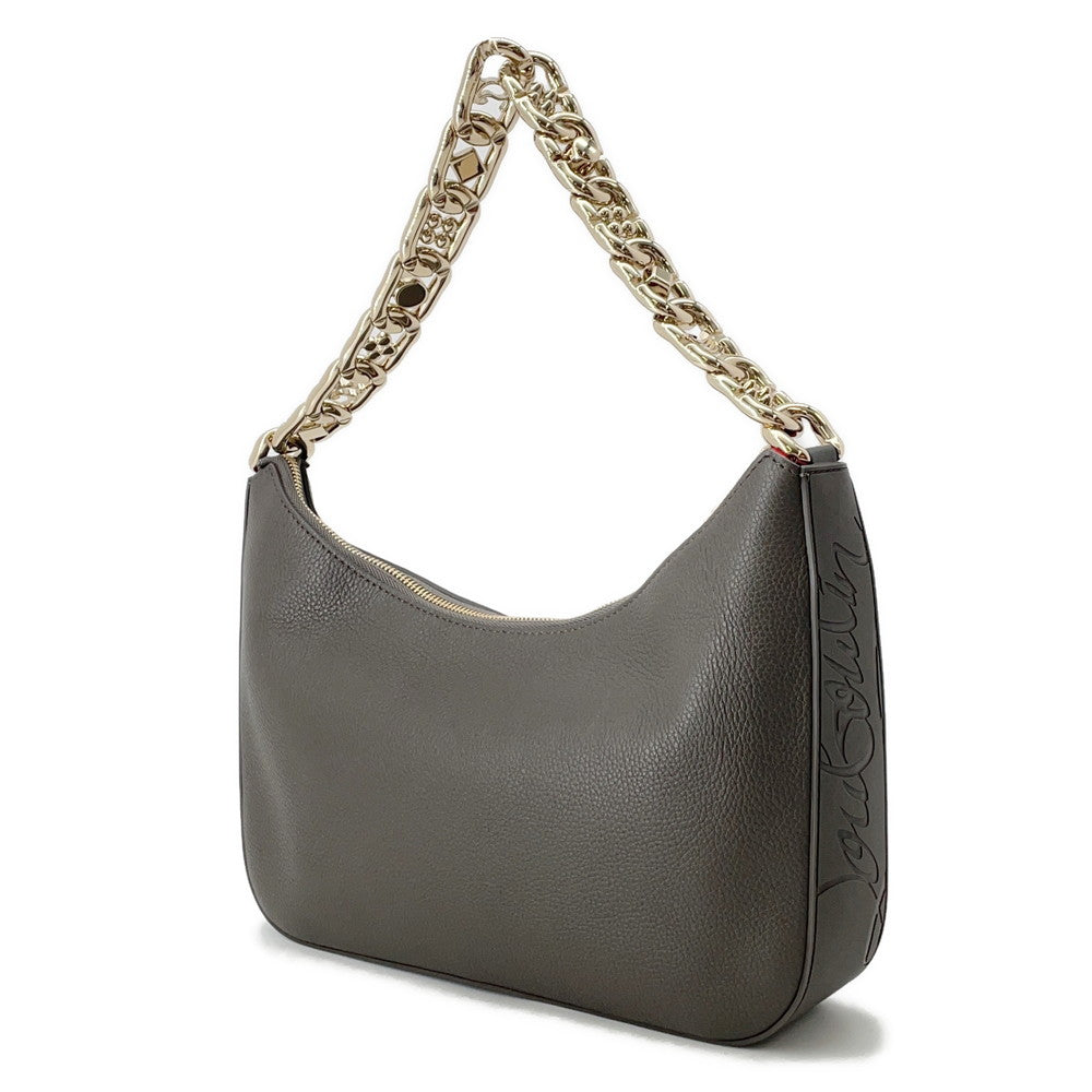 Christian Louboutin LOUBILA Chain Shoulder Bag CharcoalBrown1235097 Leather