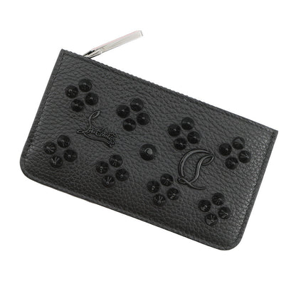 Christian Louboutin Studded Coin Purse Fragment Case Black3225116 Leather