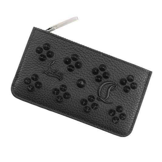 Christian Louboutin Studded Coin Purse Fragment Case Black3225116 Leather