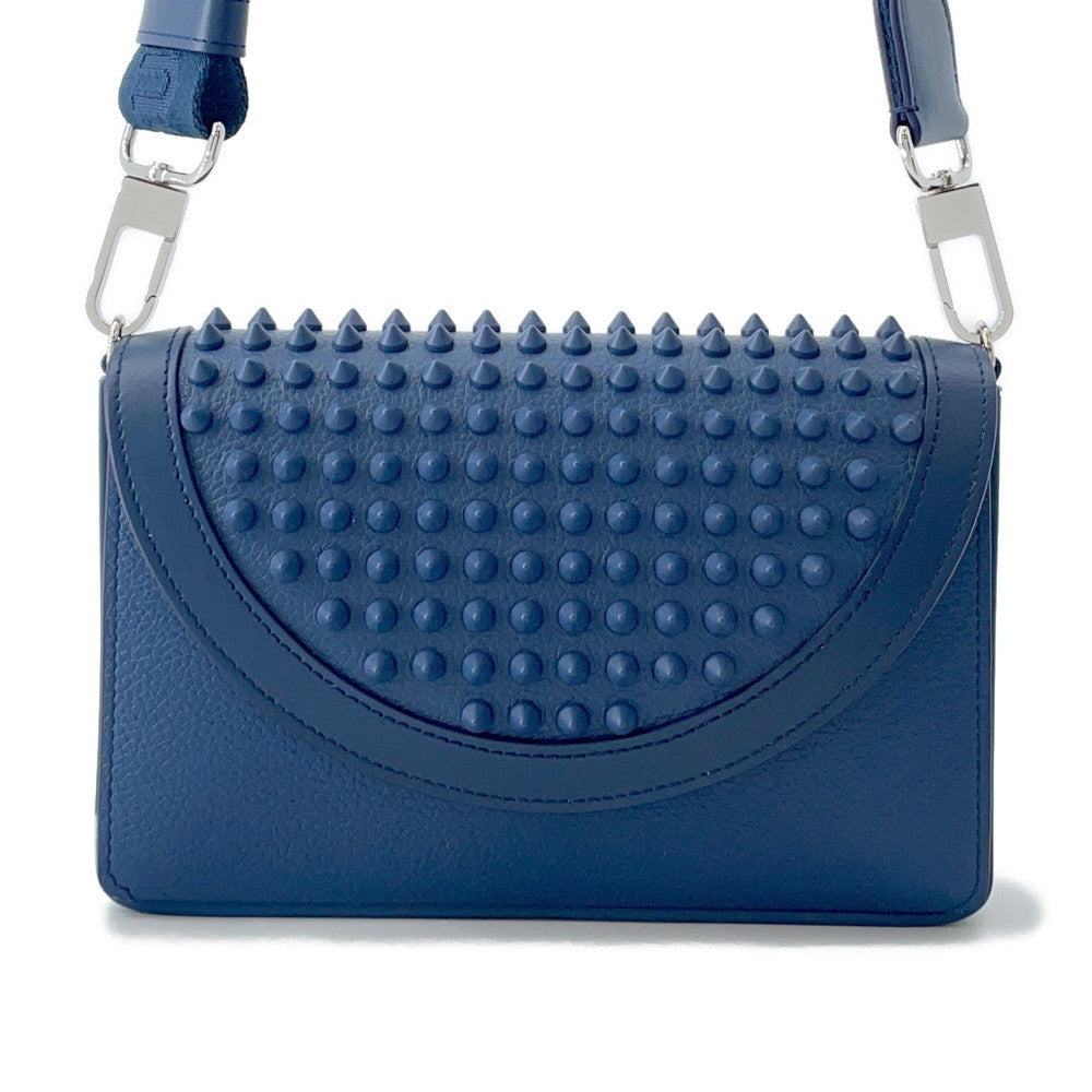 Christian Louboutin Explorer Funk Studded Shoulder Wallet Blue3235191 Leather