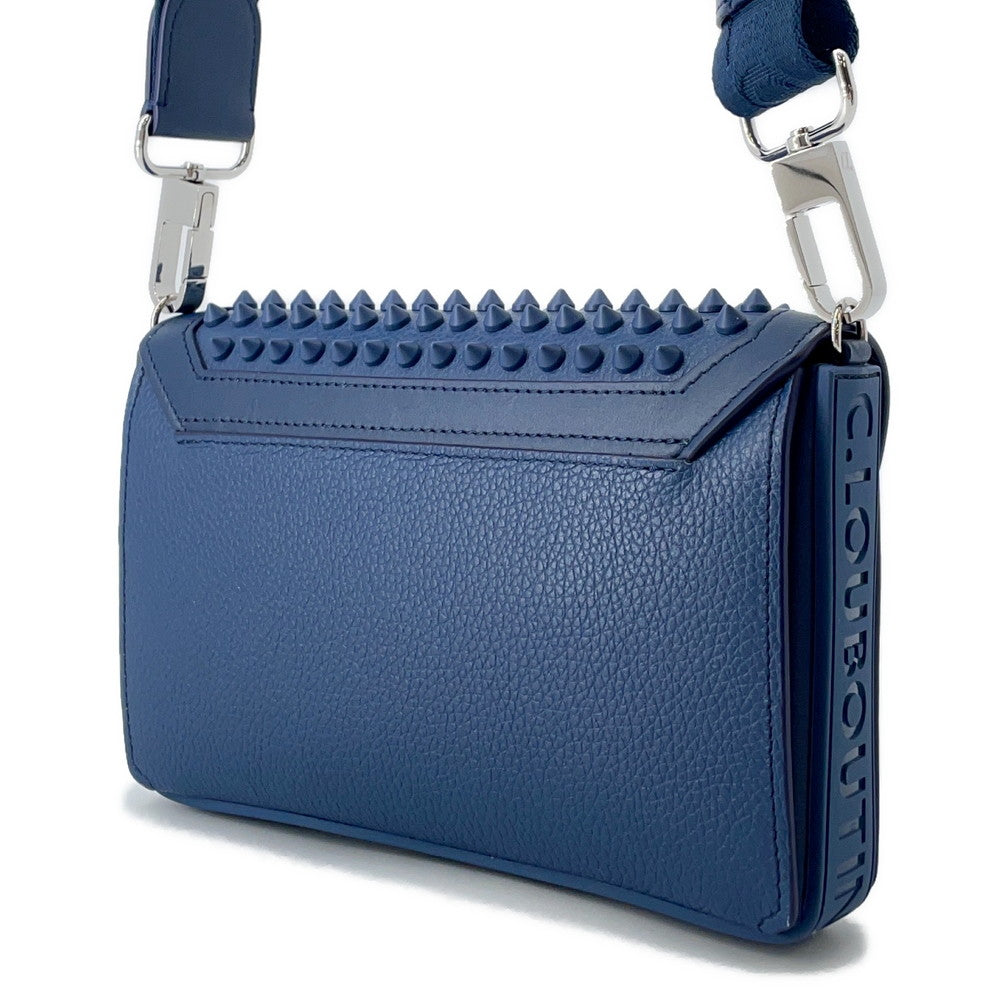 Christian Louboutin Explorer Funk Studded Shoulder Wallet Blue3235191 Leather