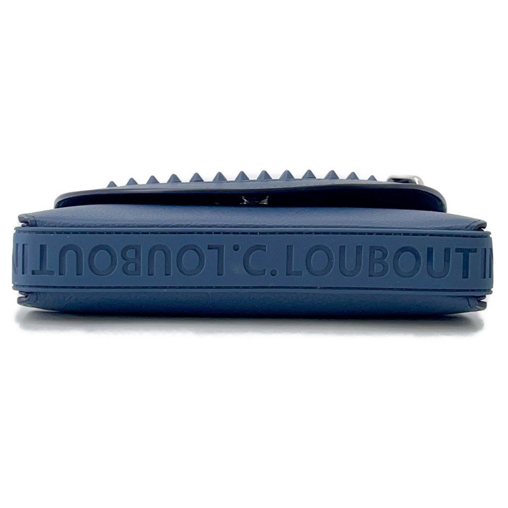Christian Louboutin Explorer Funk Studded Shoulder Wallet Blue3235191 Leather
