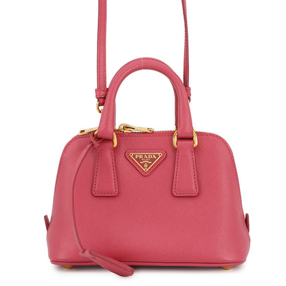PRADA Saffiano Leather 2-Way Mini Handbag Pink1BH851 Leather