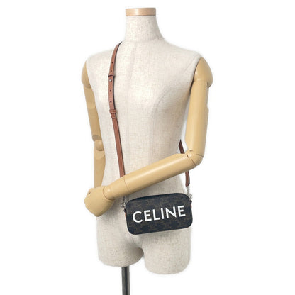 CELINE HorizontalPouch Shoulder Bag Triomphe Tan10L272DM5 PVC Leather