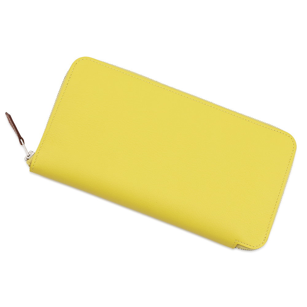 HERMES Azap Long silk in Lime Evercolor