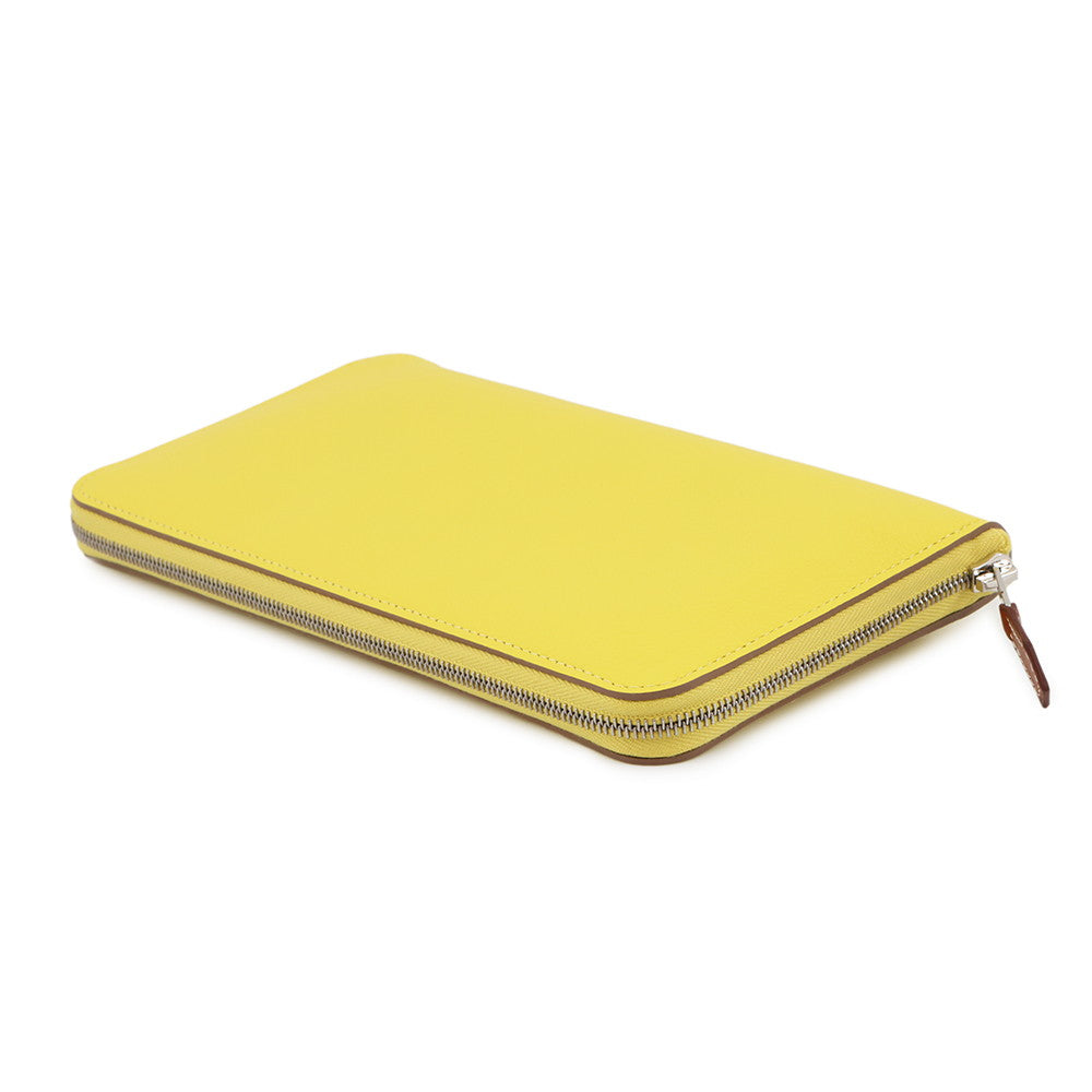 HERMES Azap Long silk in Lime Evercolor