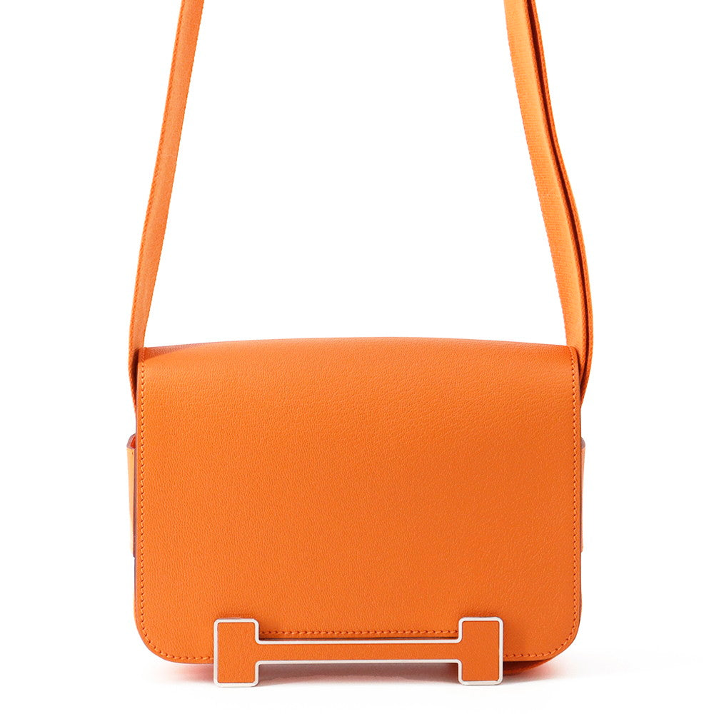 HERMES Geta Verso Orange/Capucines Chevre Myzore Goatskin