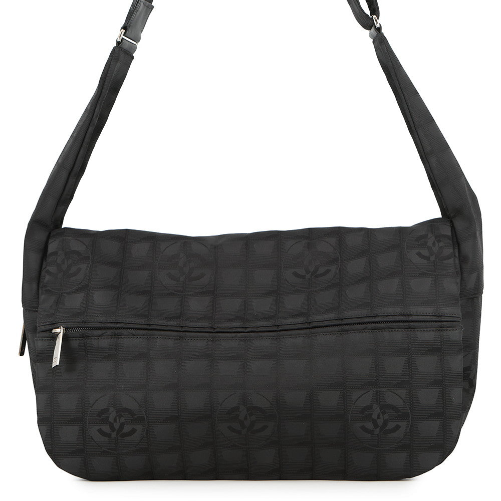 CHANEL New Travel Messenger Bag Black Nylon