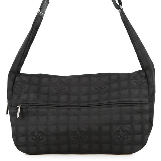 CHANEL New Travel Messenger Bag Black Nylon