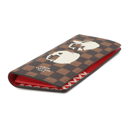 LOUIS VUITTON Portefeuille Brazza Pharrell Williams/NIGO Collaboration 2025 Fall/Winter Collection Brown/RedN40780 Damier Friendship Canvas