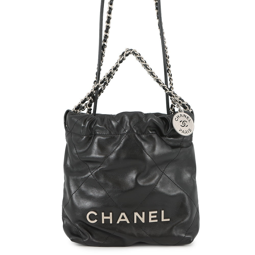 CHANEL CHANEL22 ChainShoulder Bag BlackAS3980 Shiny Calf Leather Size Mini