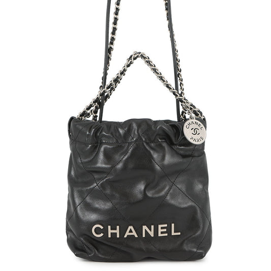 CHANEL CHANEL22 ChainShoulder Bag BlackAS3980 Shiny Calf Leather Size Mini