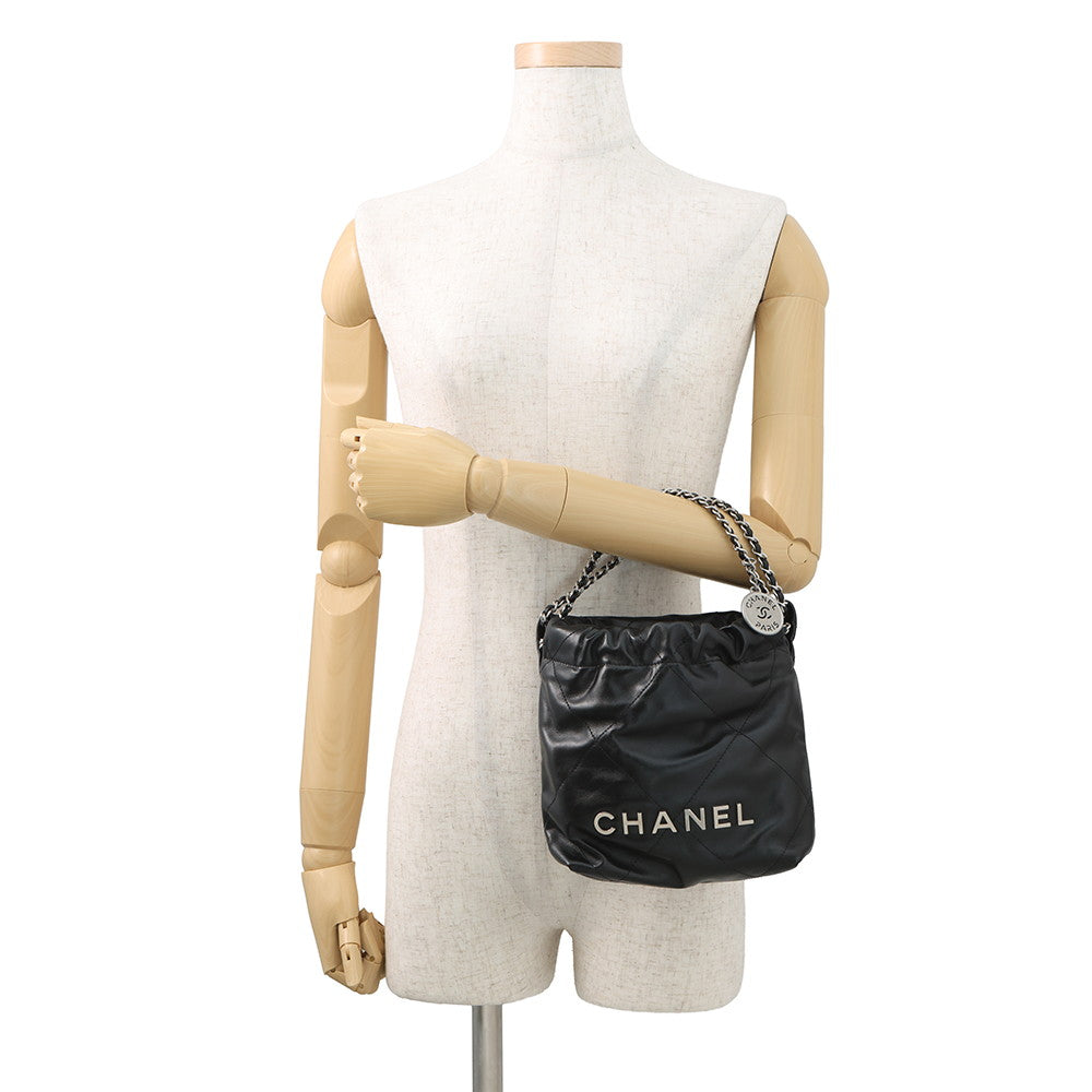 CHANEL CHANEL22 ChainShoulder Bag BlackAS3980 Shiny Calf Leather Size Mini