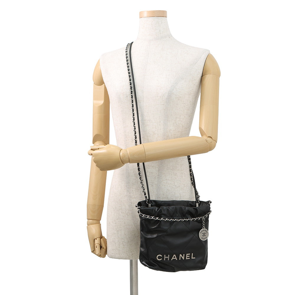 CHANEL CHANEL22 ChainShoulder Bag BlackAS3980 Shiny Calf Leather Size Mini