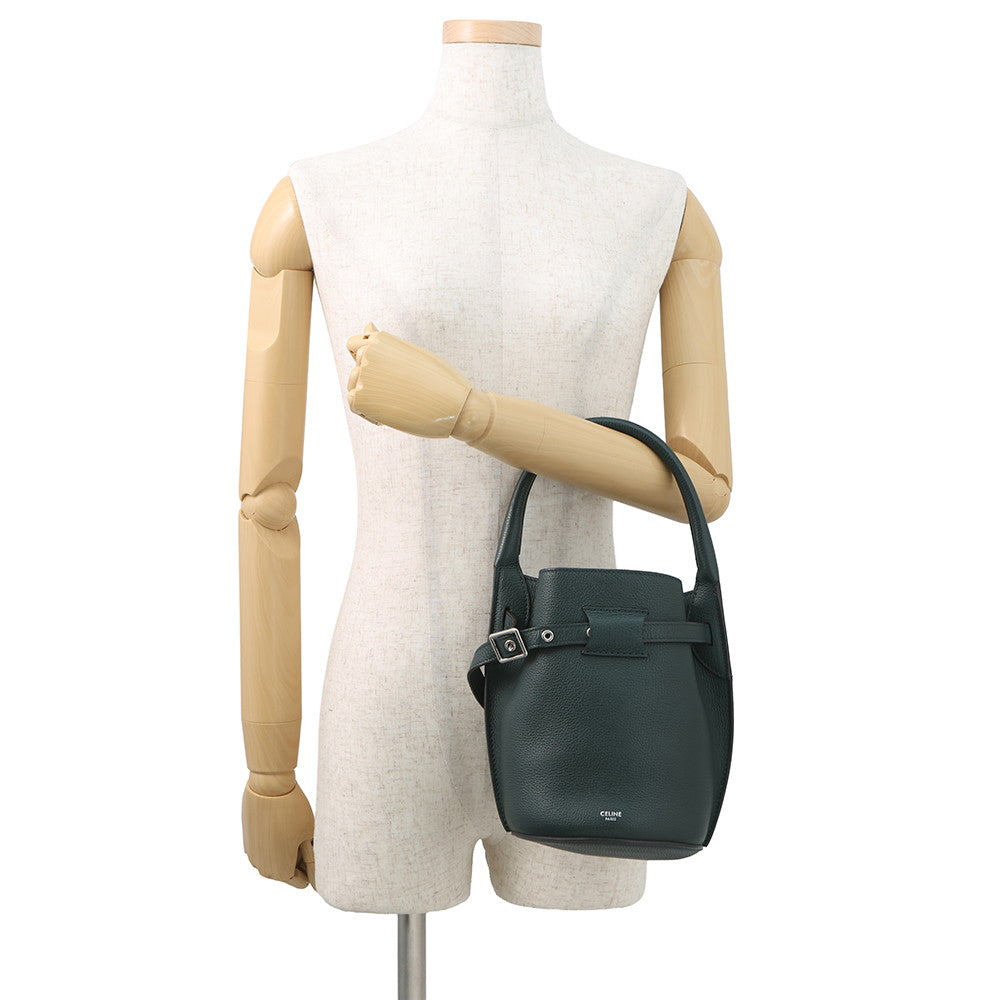 CELINE Big bag bucket Dark Green187243 Leather Size Nano