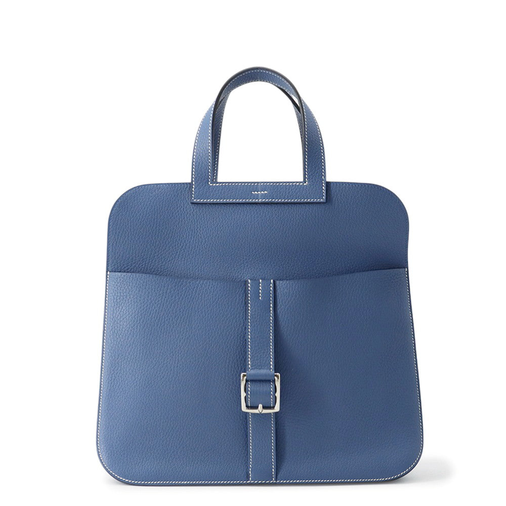 HERMES Halzan Blue Agate Taurillon Clemence Size 31