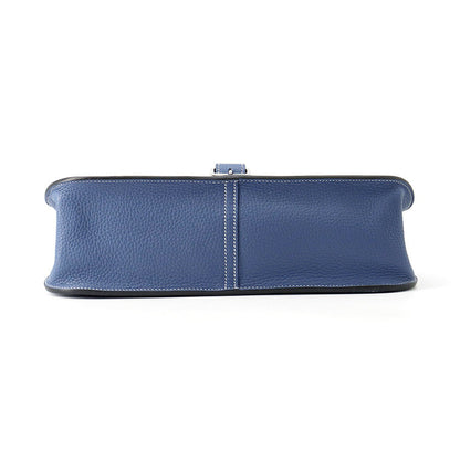 HERMES Halzan Blue Agate Taurillon Clemence Size 31