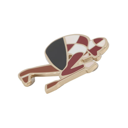 HERMES ScarfRing Jockey Rouge H/Black/White Perma brass
