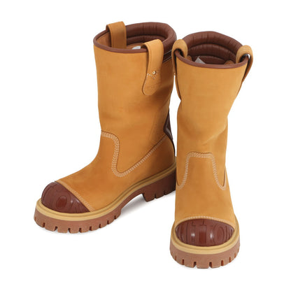 LOUIS VUITTON Timberland LV x Timberland Collaboration Mid Boots Beige/Brown Nubuck Leather Size 9.5