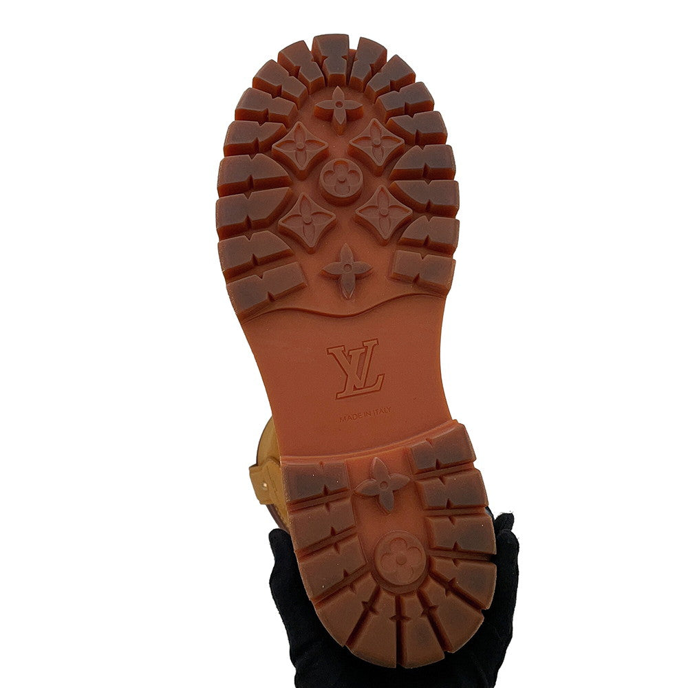 LOUIS VUITTON Timberland LV x Timberland Collaboration Mid Boots Beige/Brown Nubuck Leather Size 9.5