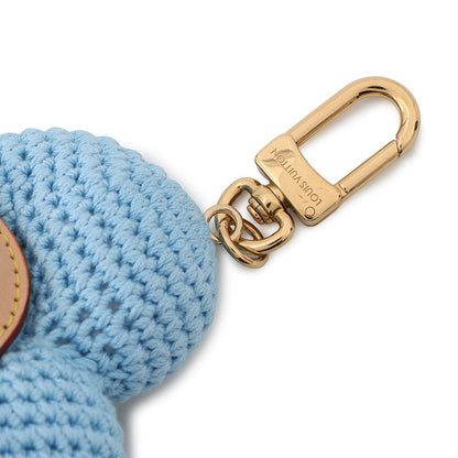 LOUIS VUITTON Bag Charm My Vivienne Crochet Blue/BeigeM02582 Cotton Leather