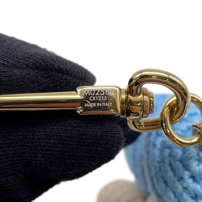 LOUIS VUITTON Bag Charm My Vivienne Crochet Blue/BeigeM02582 Cotton Leather