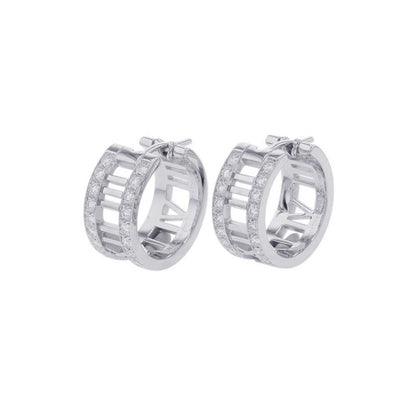 TIFFANY&Co. Atlas Open-A Earrings 18K White Gold