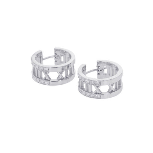 TIFFANY&Co. Atlas Open-A Earrings 18K White Gold