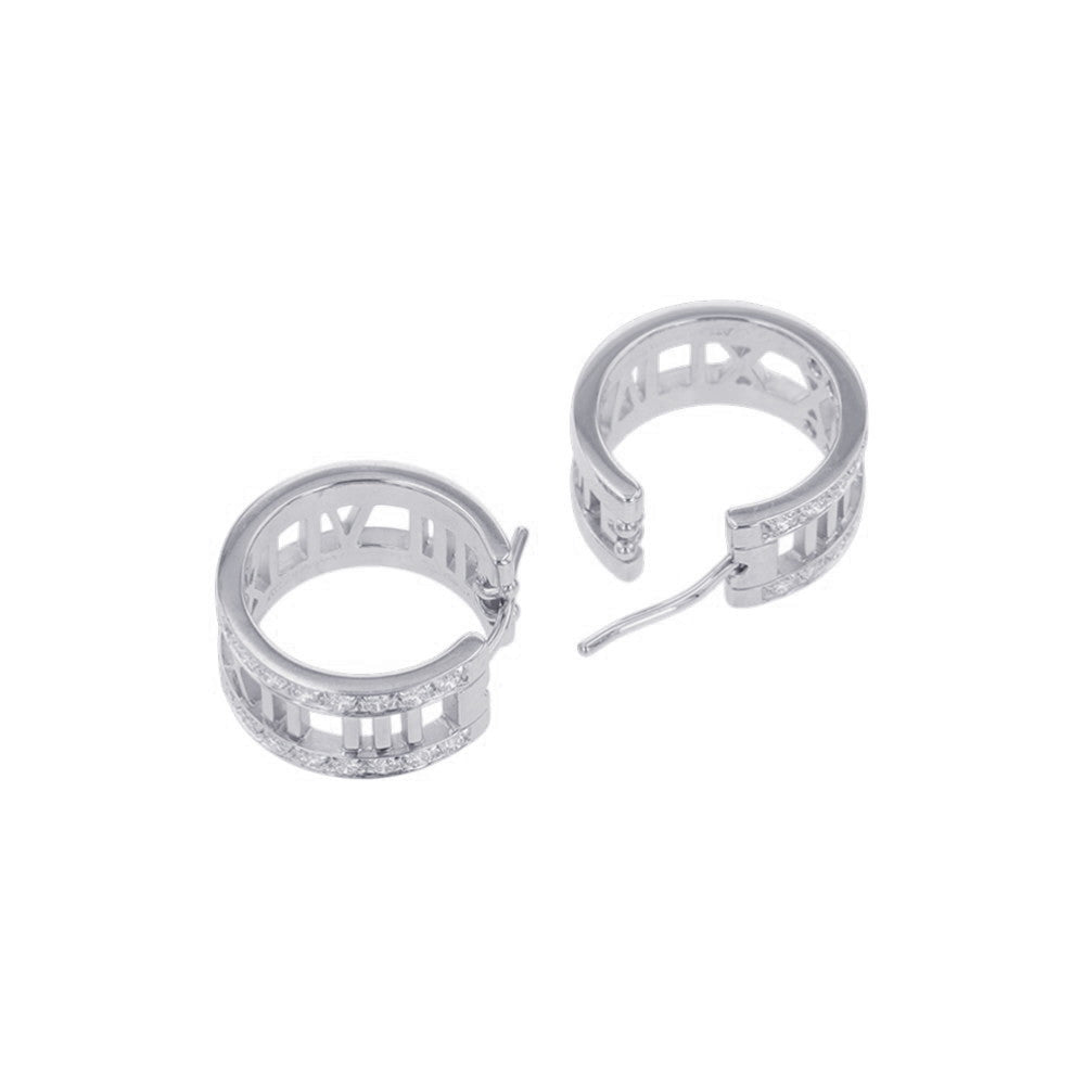TIFFANY&Co. Atlas Open-A Earrings 18K White Gold