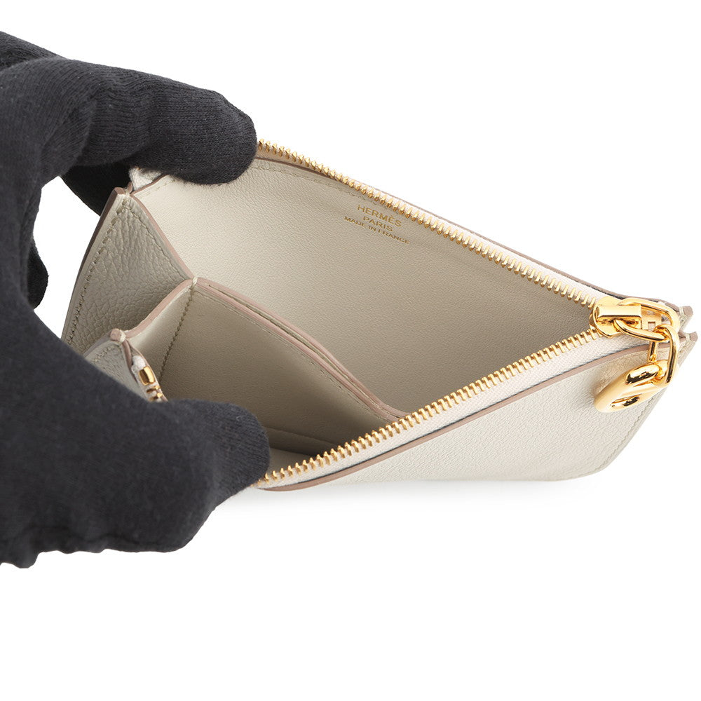 HERMES Zip Ungo Card Case Beton Evercolor
