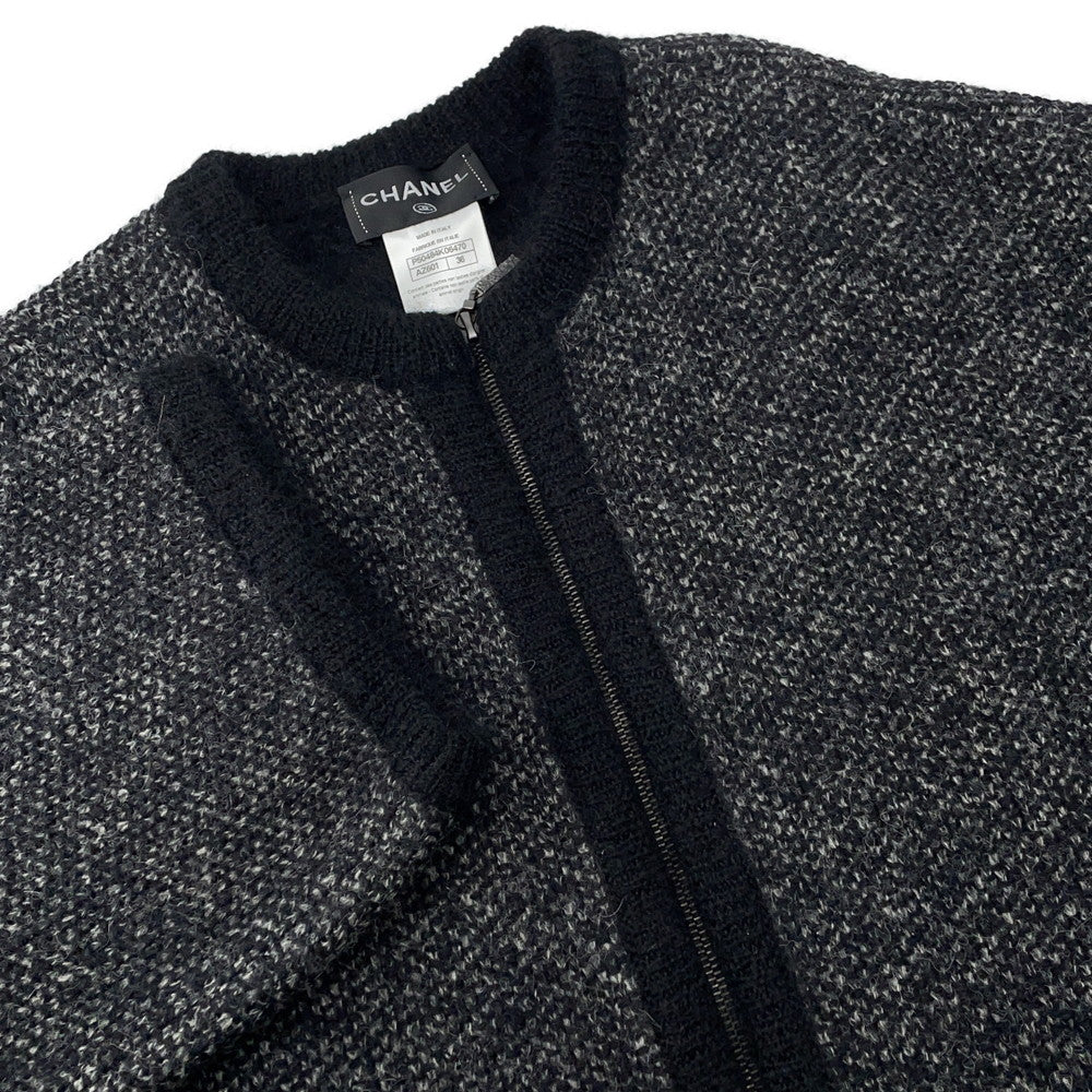 CHANEL Knit coat Size 36 BlackP50484 Alpaca47% Cashmere35% Nylon16% Wool 2%