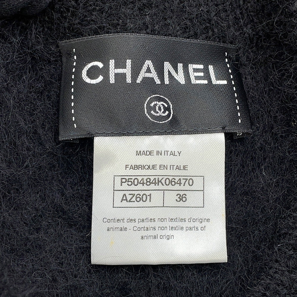 CHANEL Knit coat Size 36 BlackP50484 Alpaca47% Cashmere35% Nylon16% Wool 2%