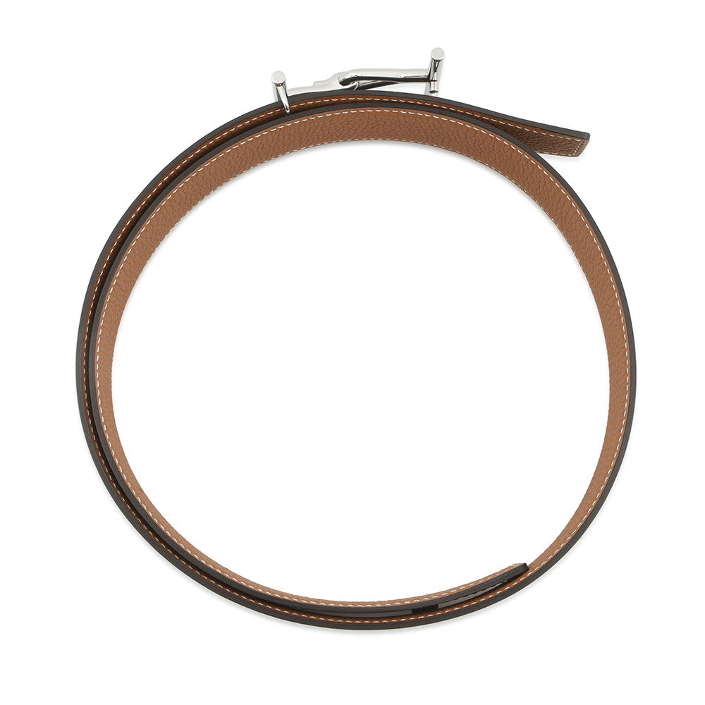 HERMES Jumbo Belt Reversible Belt Size 80 Black/Gold Box Calf Leather Togo Leather