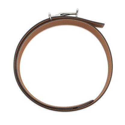 HERMES Jumbo Belt Reversible Belt Size 80 Black/Gold Box Calf Leather Togo Leather