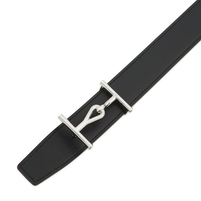 HERMES Jumbo Belt Reversible Belt Size 80 Black/Gold Box Calf Leather Togo Leather