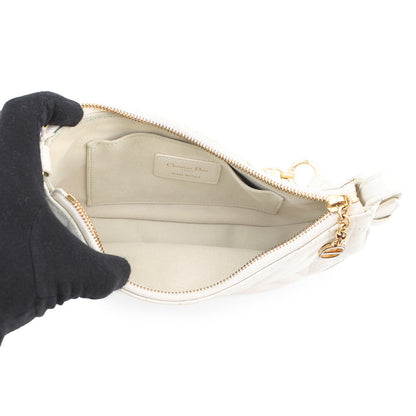 Dior Macrocannage CD Lounge Hobo Bag Latte WhiteM22626FBE Lambskin