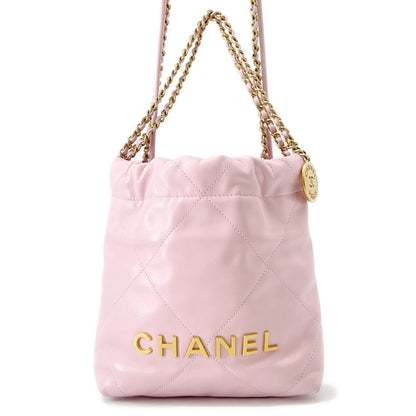 CHANEL CHANEL 22 Shoulder Bag PinkAS3980 Shiny Calf Leather Size Mini