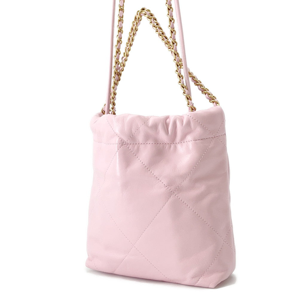CHANEL CHANEL 22 Shoulder Bag PinkAS3980 Shiny Calf Leather Size Mini